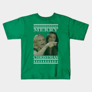 Woman Yelling Christmas Sweater Kids T-Shirt